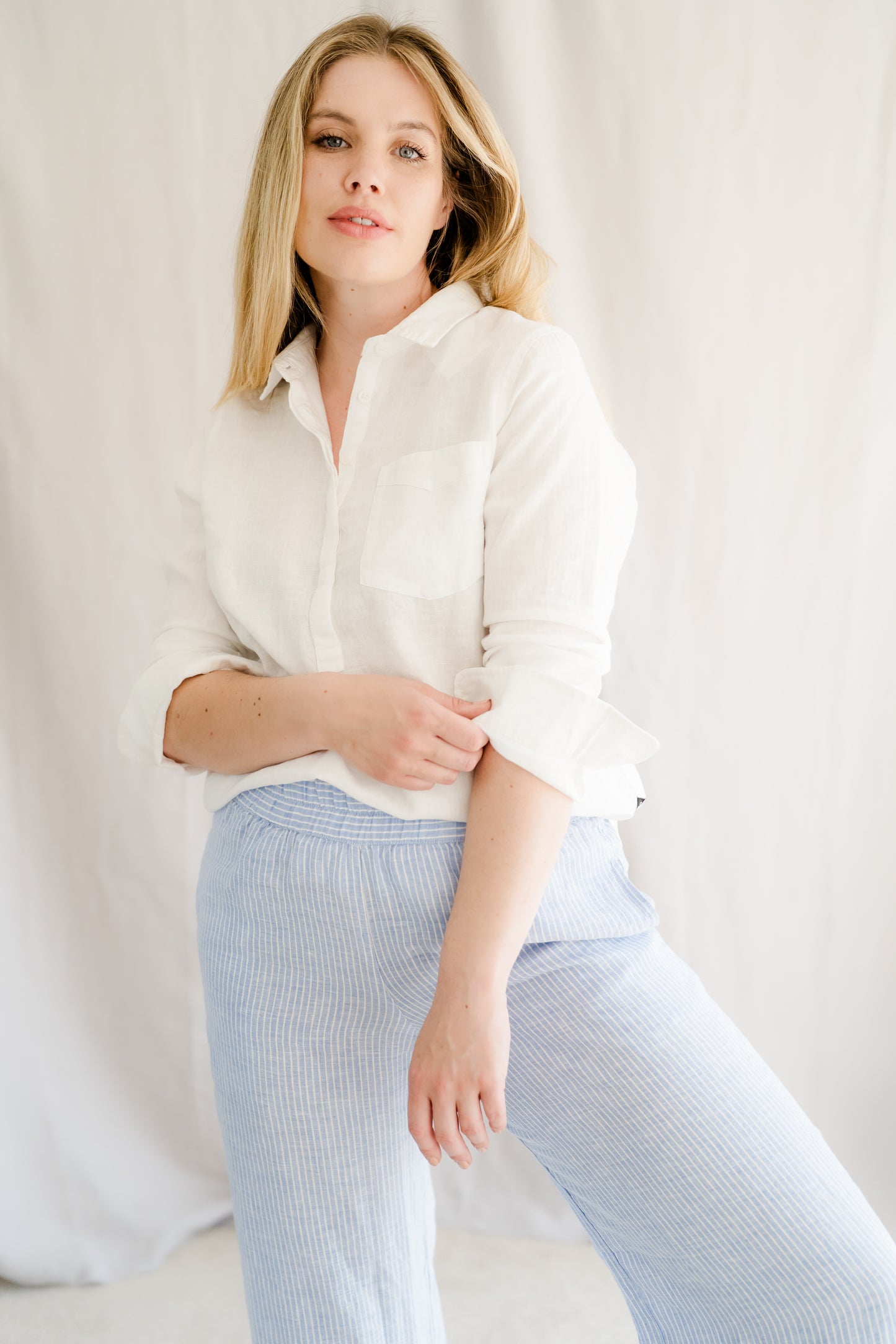 Linen Fabio Shirt White