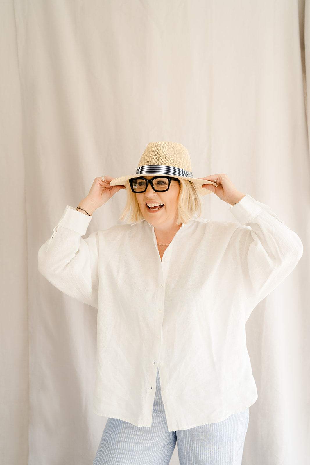 Linen Ruth Oversize Shirt White