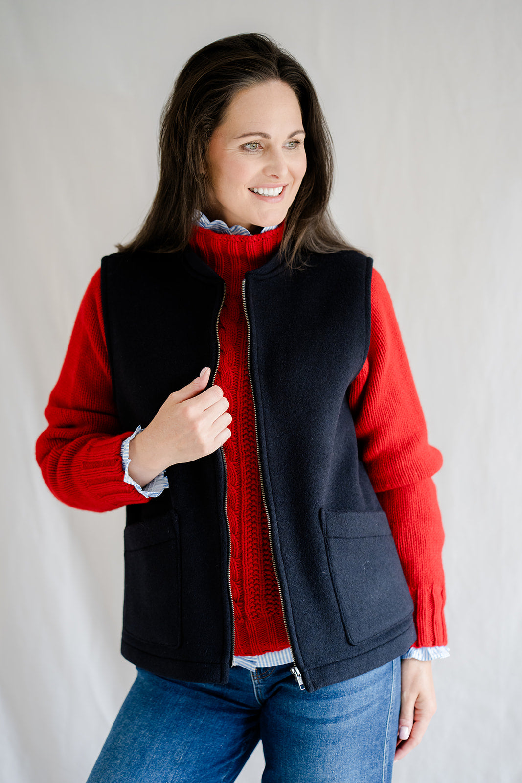 Pod & Pip Cable Knit Jumper Ruby Red