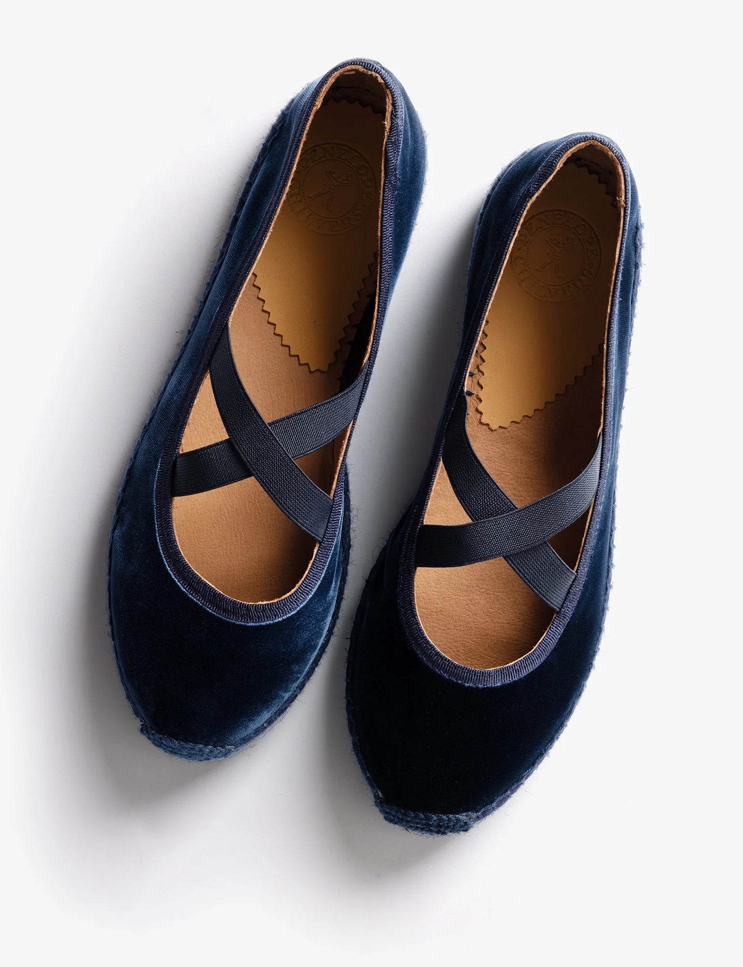 Penelope Chilvers Chico Velvet Espadrille - Navy