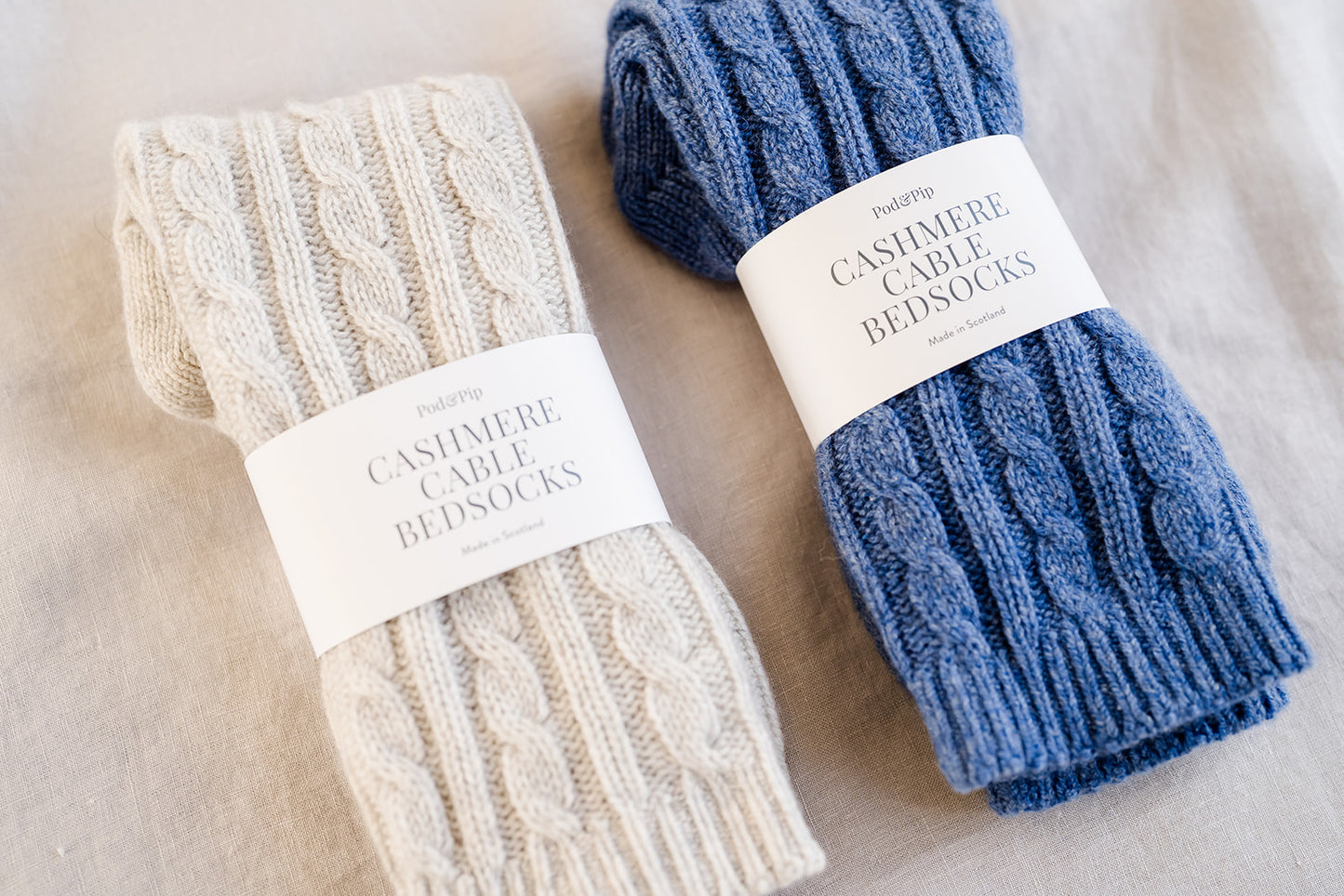 Cashmere Cable Knit Bed Socks