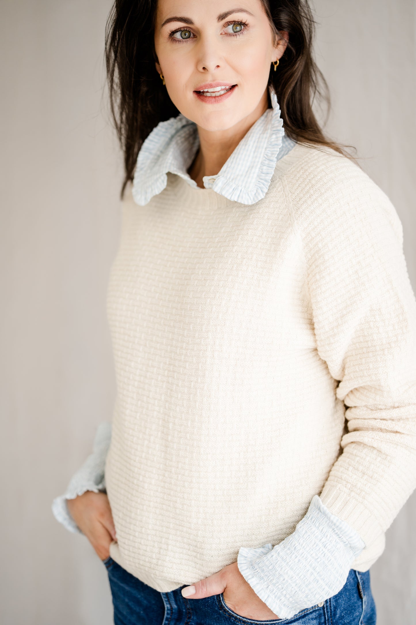 Pod & Pip Weave Jumper Ecru