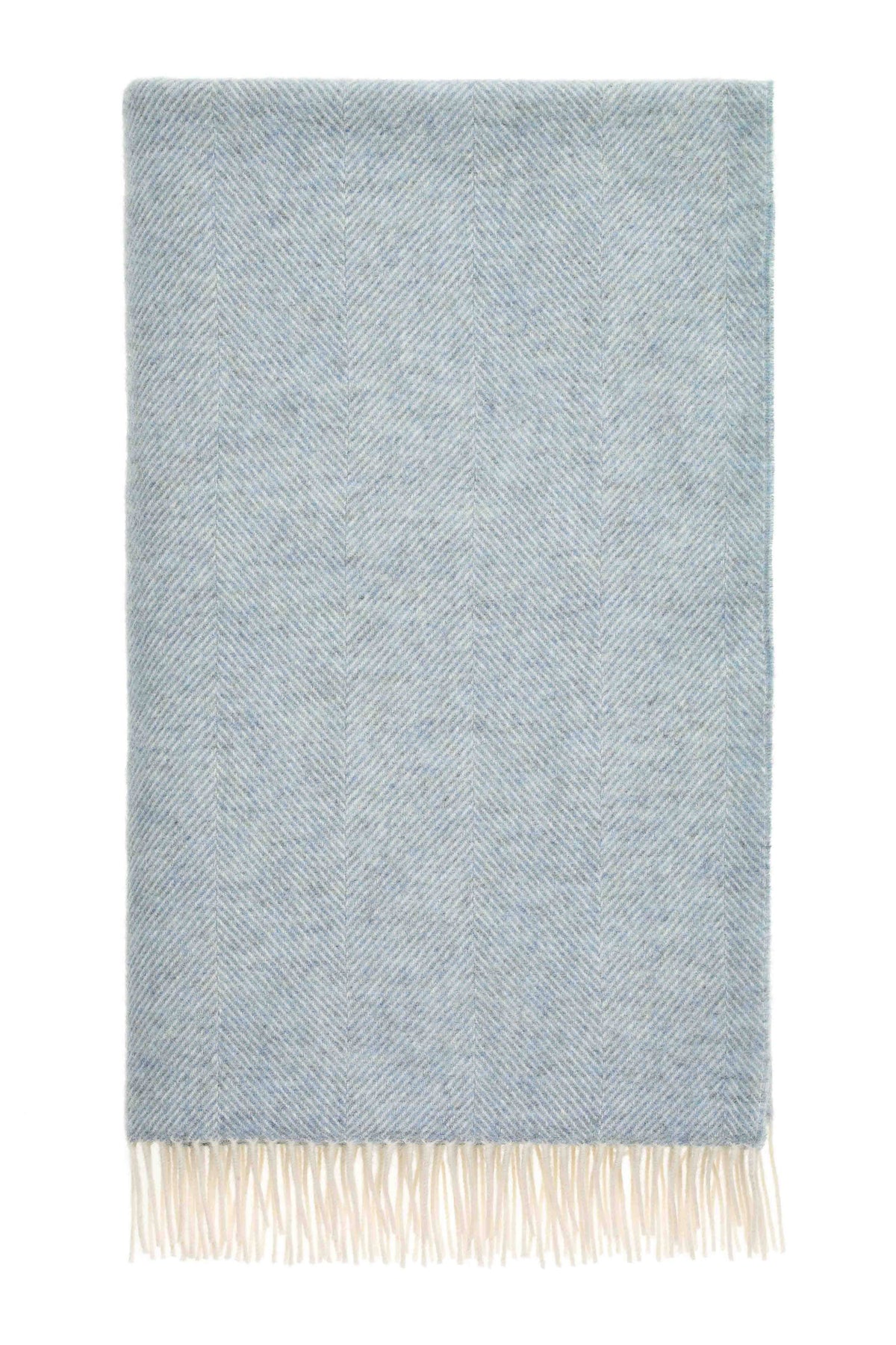 Herringbone Pure Wool Throw Teal