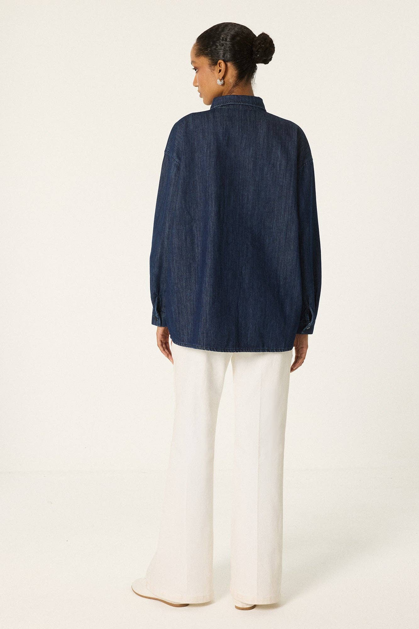 Jewelled Button Denim Shirt