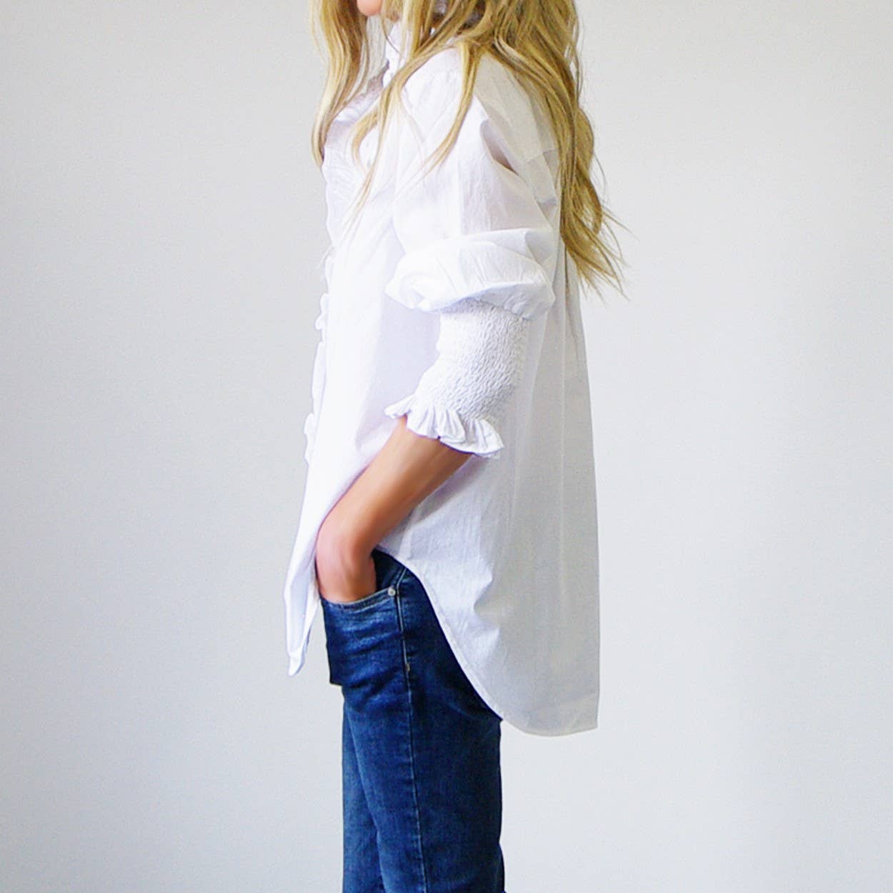 Poppy White Cotton Shirt