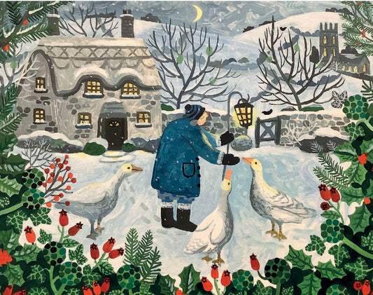 Christmas Card Pack - Geese By Moonlight by Vanessa Bowman