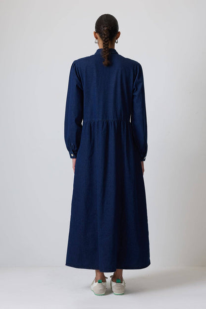 Denim Maxi Shirt Dress
