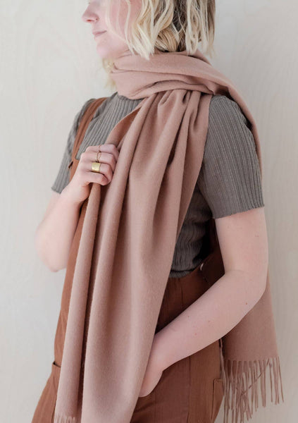 Lambswool Oversized Scarf  Blush