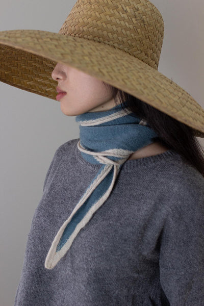 Cashmere Spindle Scarf Airforce Blue