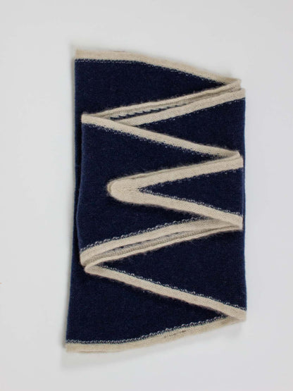 Cashmere Spindle Scarf Navy