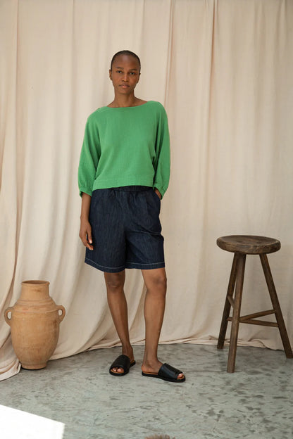 Beaumont Organic Ivy Cotton Cheesecloth Top - Palm Green