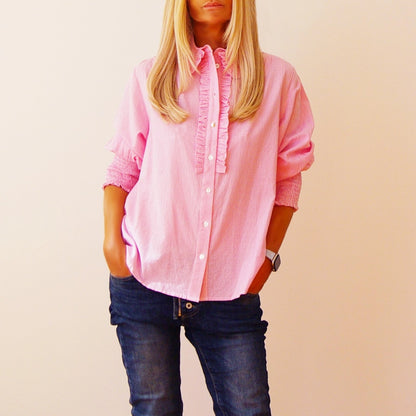 Ella Pink & White Gingham Shirt