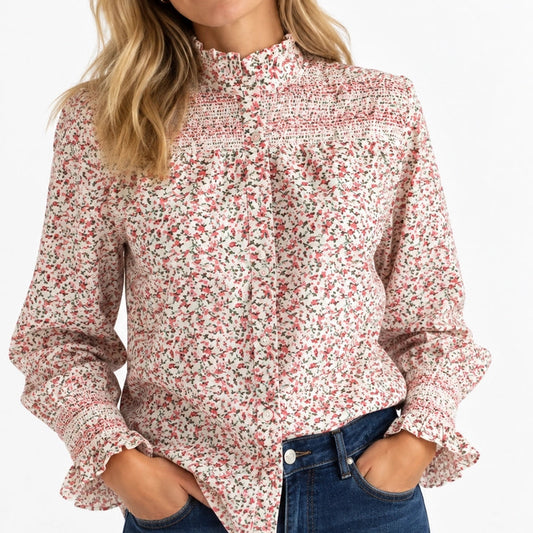 Evie Ditsy Floral Shirt Pink