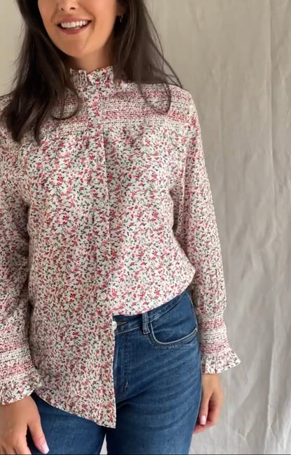 Evie Ditsy Floral Shirt Pink