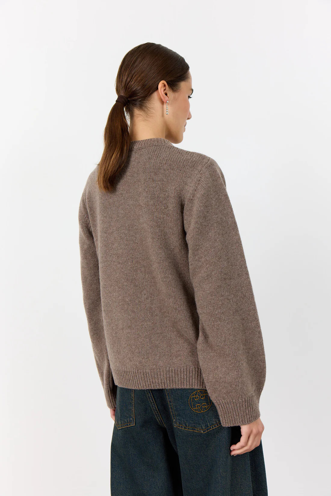 Leveté Room Light Brown Merino Cardigan