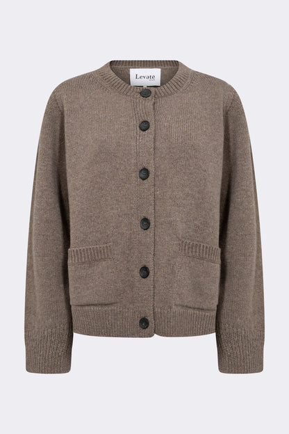 Leveté Room Light Brown Merino Cardigan