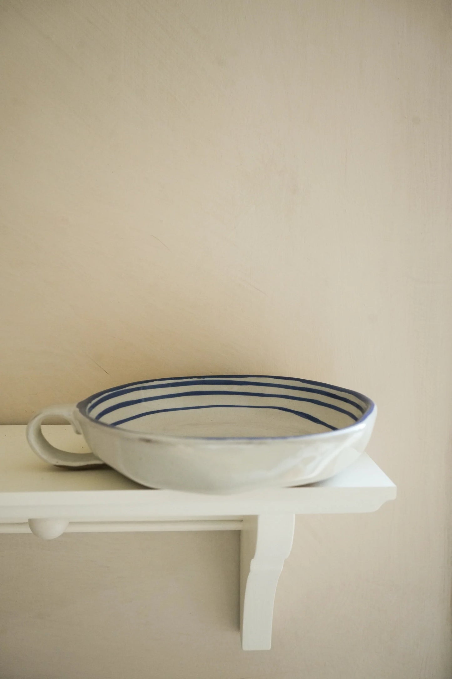 Hand Painted Breton Stripe Dish - Ink