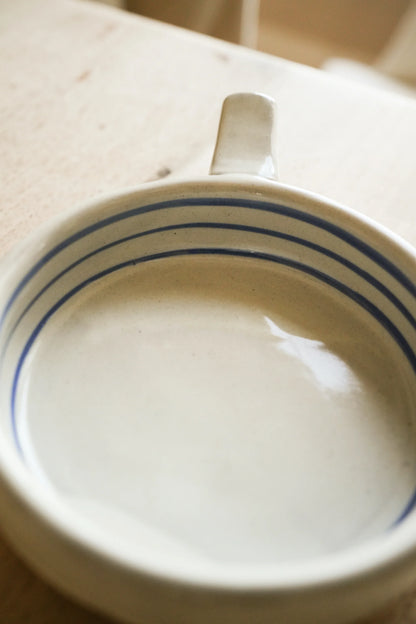 Hand Painted Breton Stripe Olive Dish - Ink
