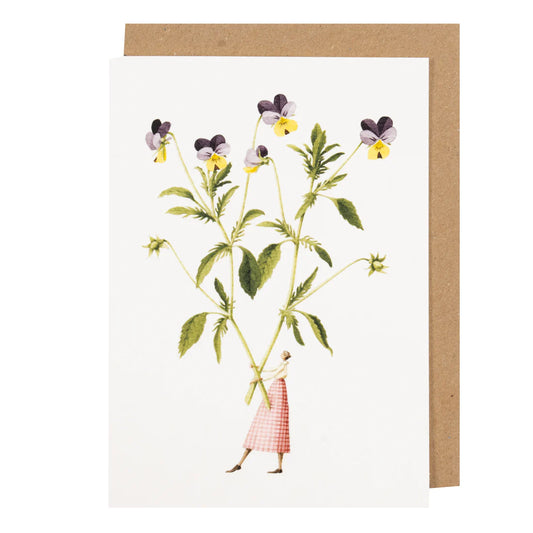 Greetings Card - Spring Flowers Viola
