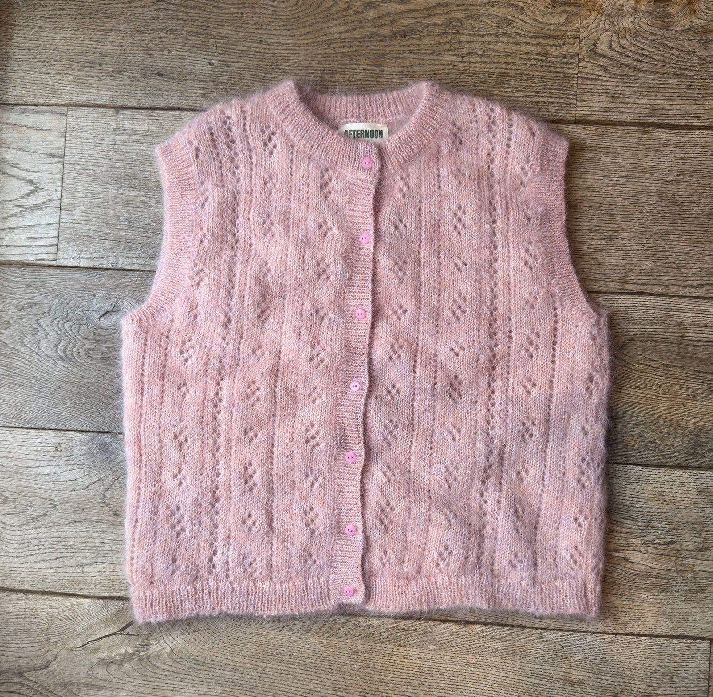 Afternoon Pointelle Vest - Peony