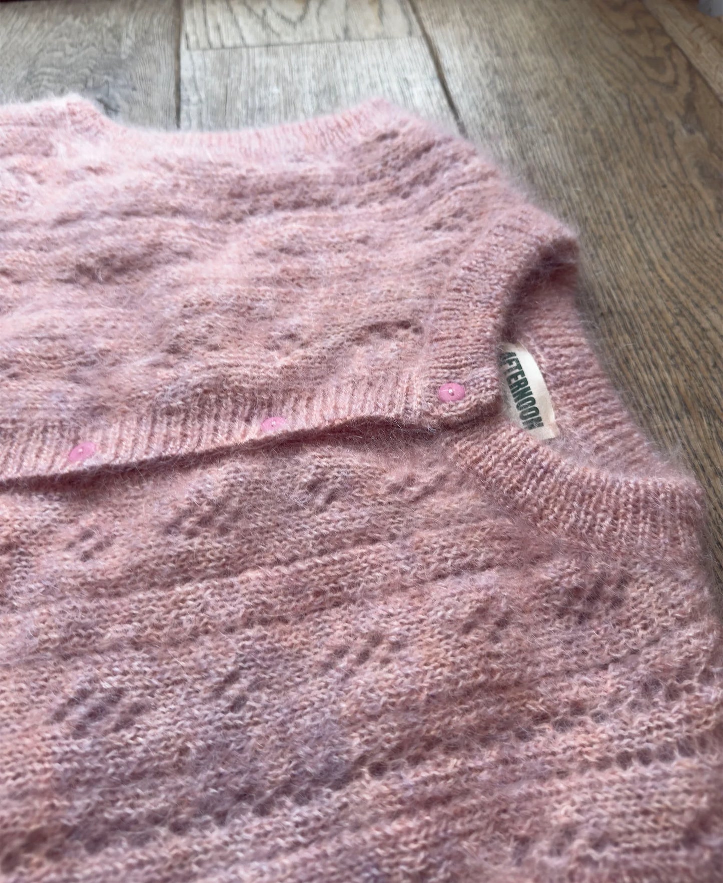 Afternoon Pointelle Vest - Peony