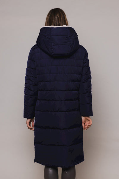 Rino + Pele Kelifur Navy and Stone Coat