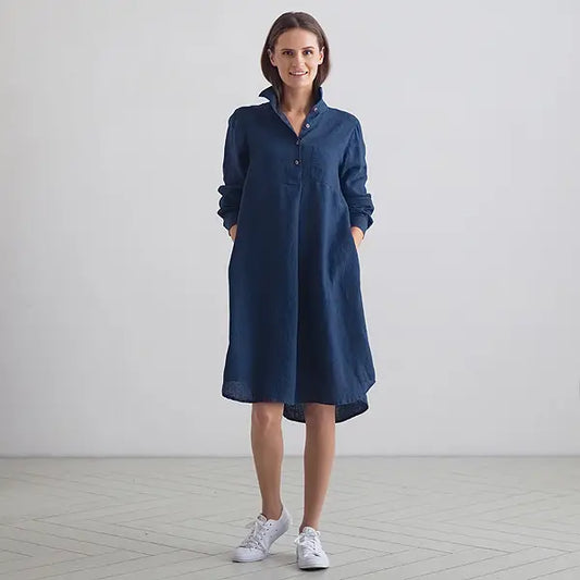 Linen Camilla Navy Dress