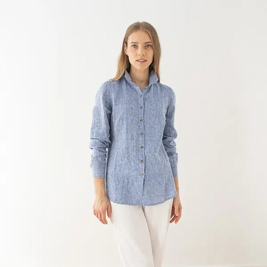 Linen Ernesto Classic Blue Shirt