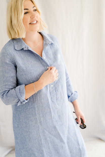 Linen Long Megan Dress