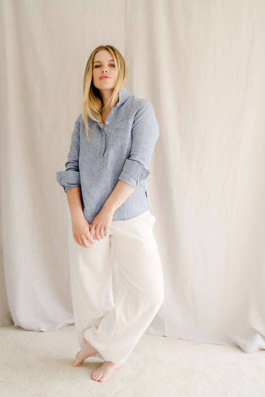 Linen Fabio Shirt Mid Blue