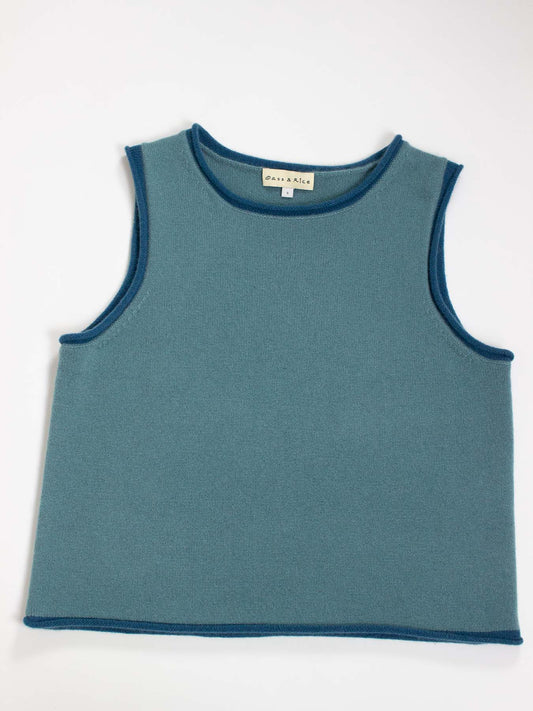 Organic Cashmere Tank Top Blue