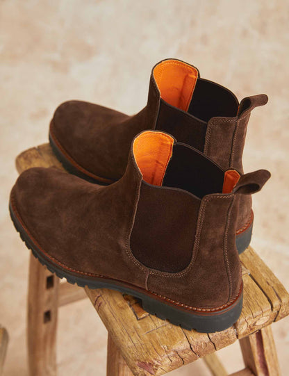 Penelope Chilvers Camino Suede Chelsea Boot Bitter Chocolate
