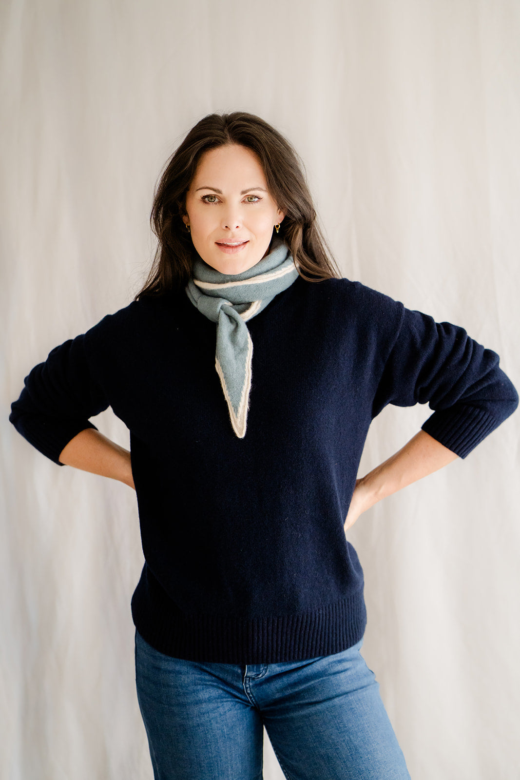 Relaxed Crew Neck Jumper Navy