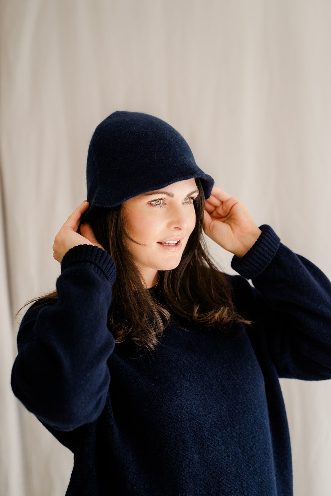 Cashmere Bucket Hat Navy
