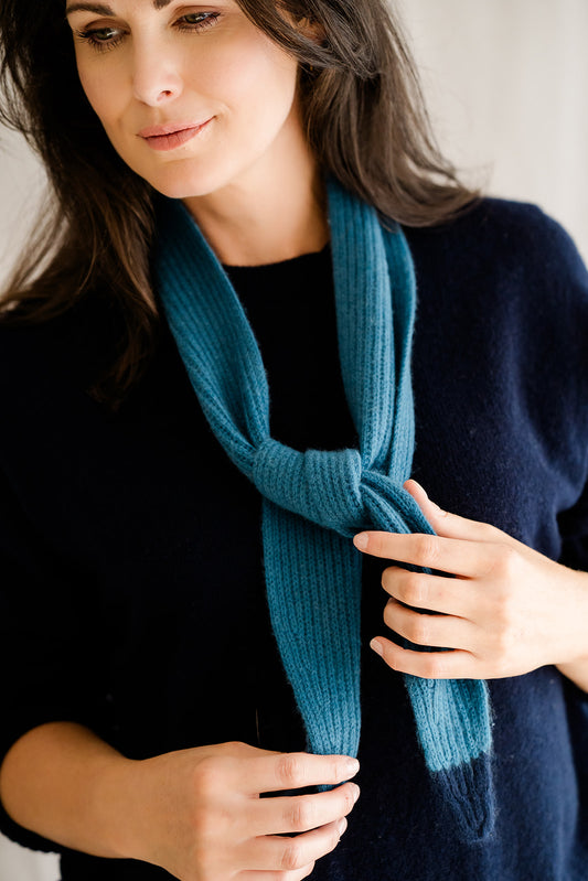 Cashmere Tip Scarf Teal