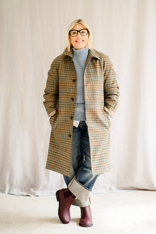 Oxford Check Coat Blue