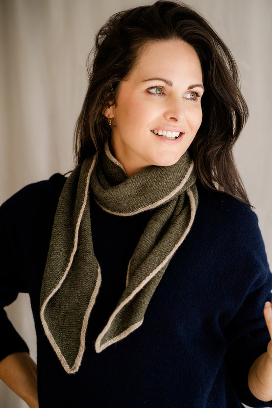 Cashmere Spindle Scarf Forest Green