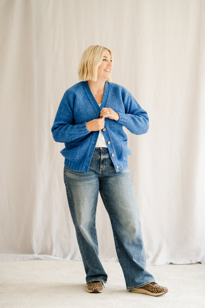 Laura Cardigan Mid Blue