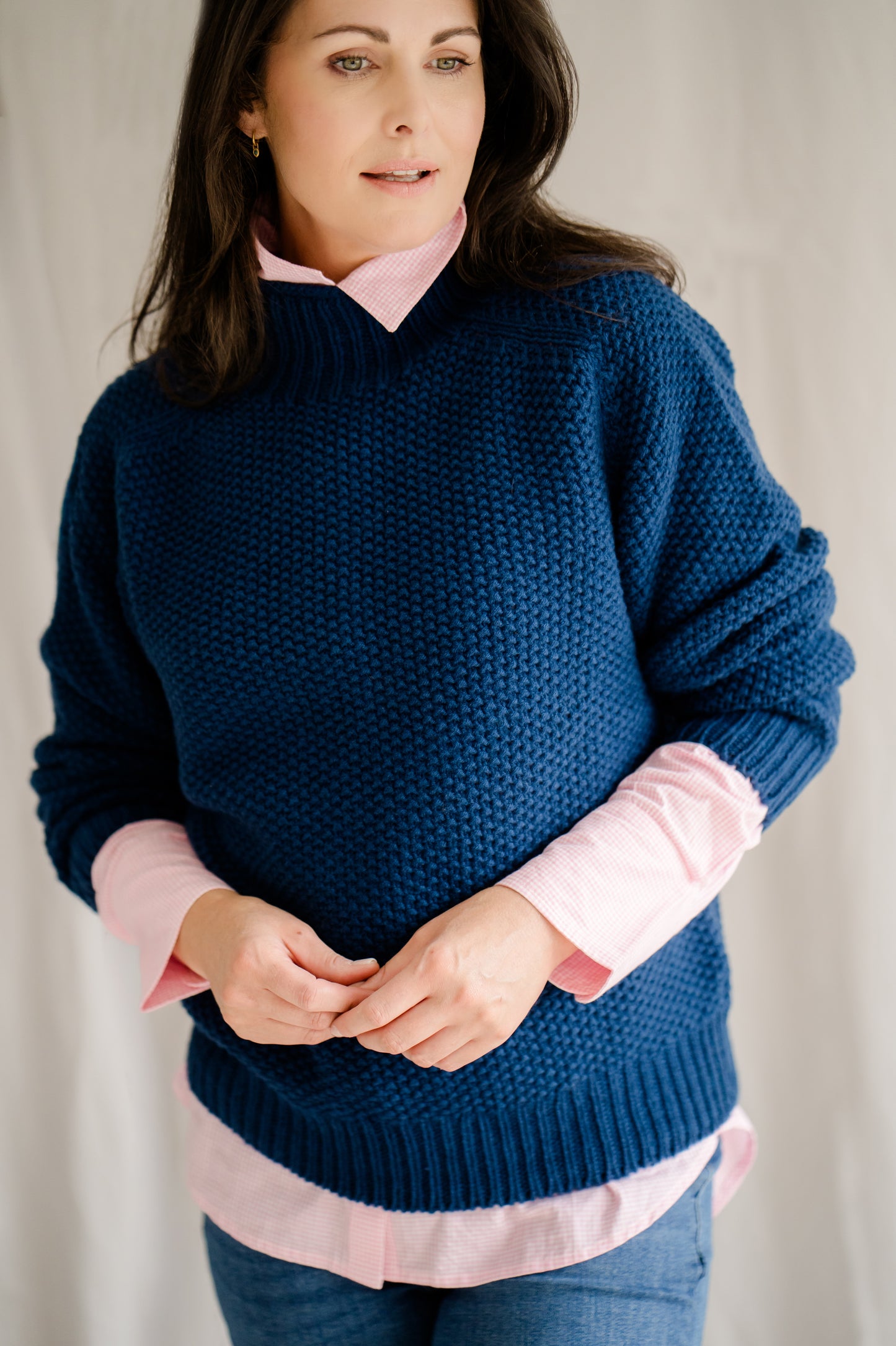 Pod & Pip Waffle Jumper Navy