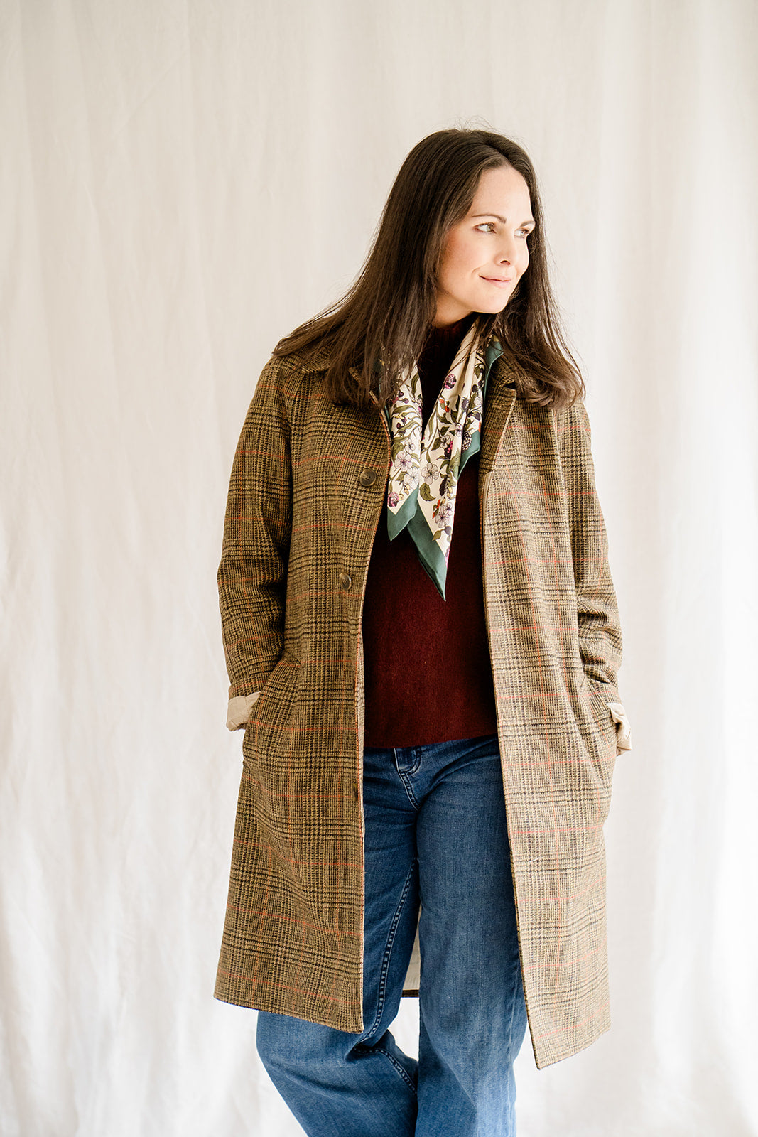 Bourton Check Brown Coat