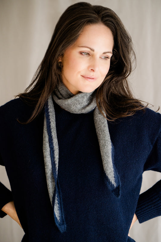 Cashmere Spindle Scarf Grey