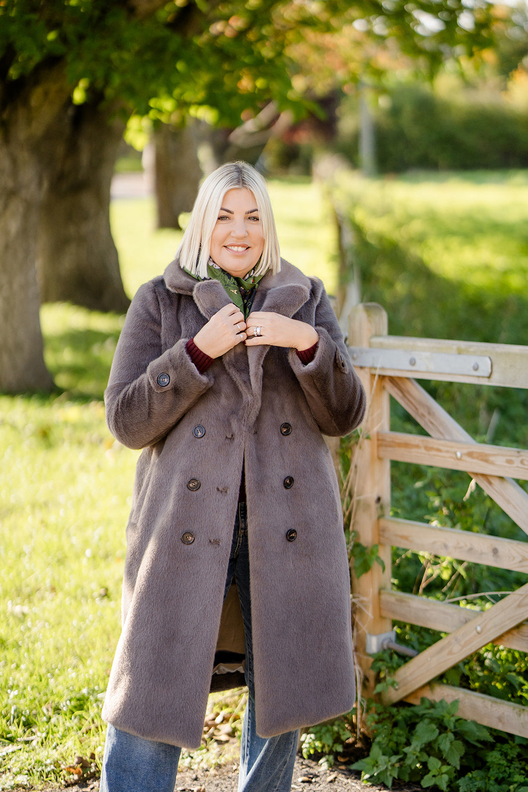 Faux Fur Kelly Trench Coat