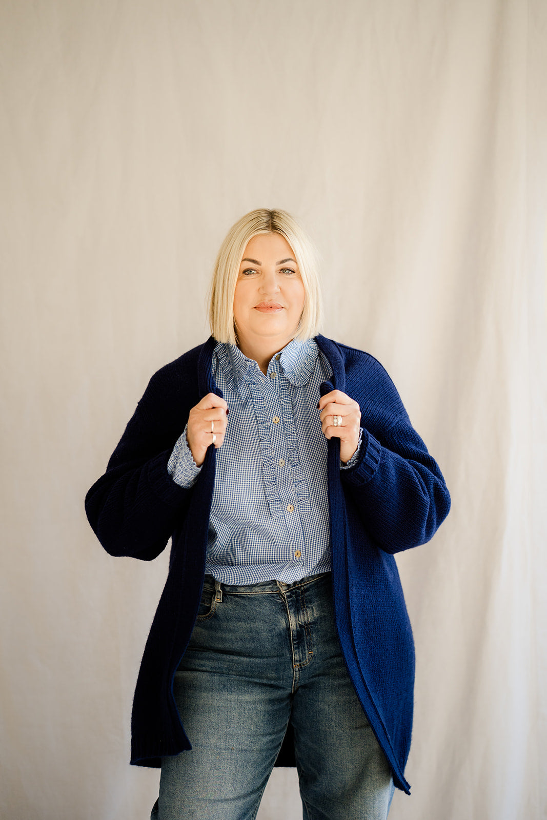 Ella Blue & White Gingham Shirt