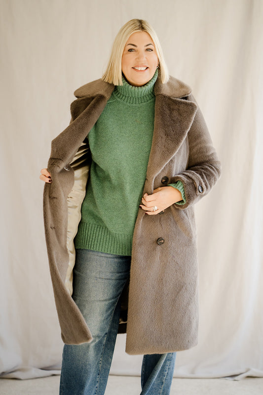 Faux Fur Kelly Trench Coat