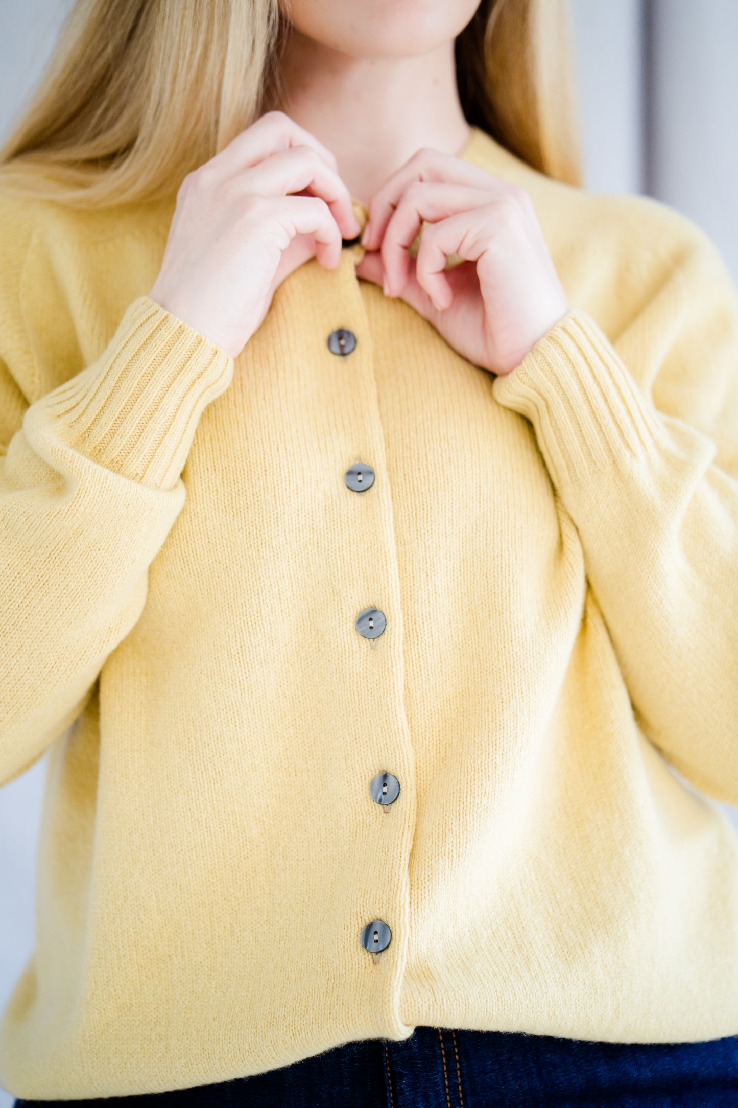 Pod & Pip Button Cardigan Yellow
