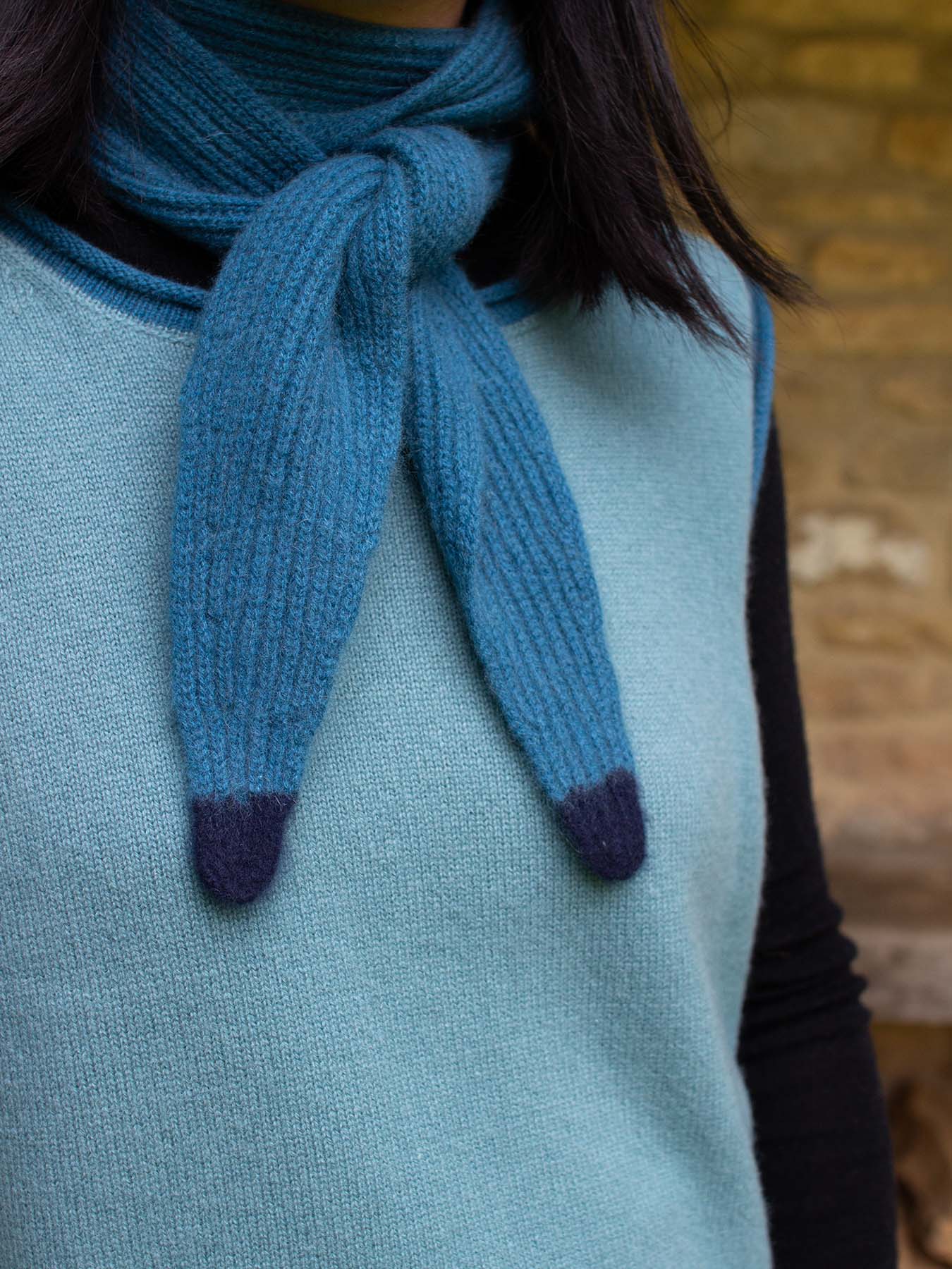Cashmere Tip Scarf Teal