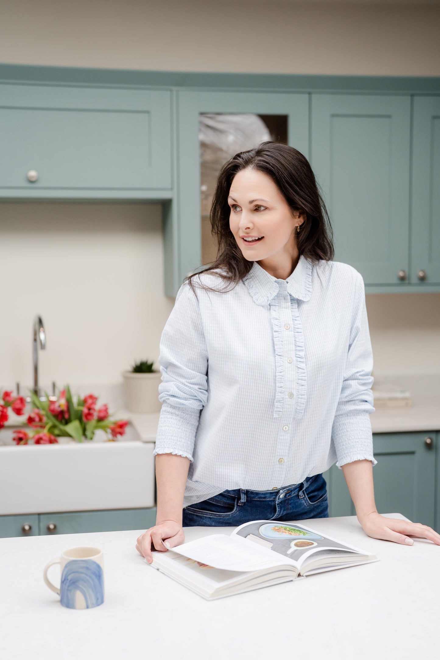Ella Soft Blue & White Gingham Shirt