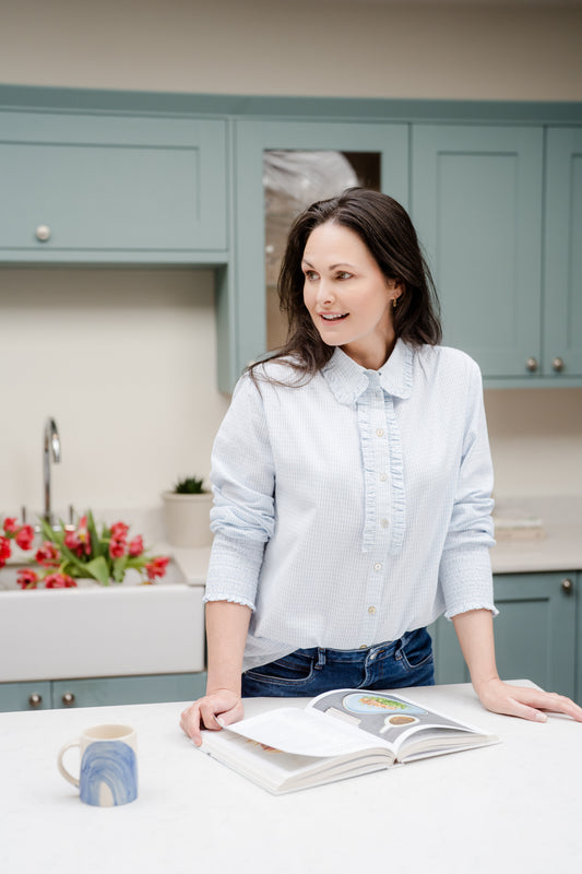 Ella Soft Blue & White Gingham Shirt