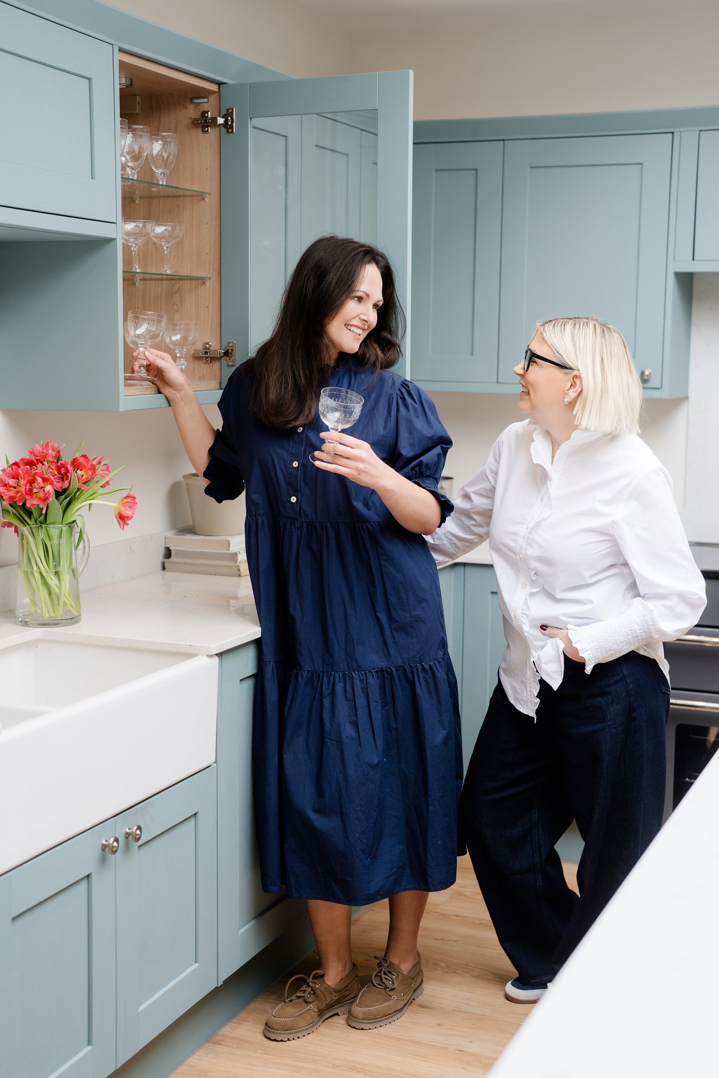 Lottie Navy Blue Cotton Poplin Dress