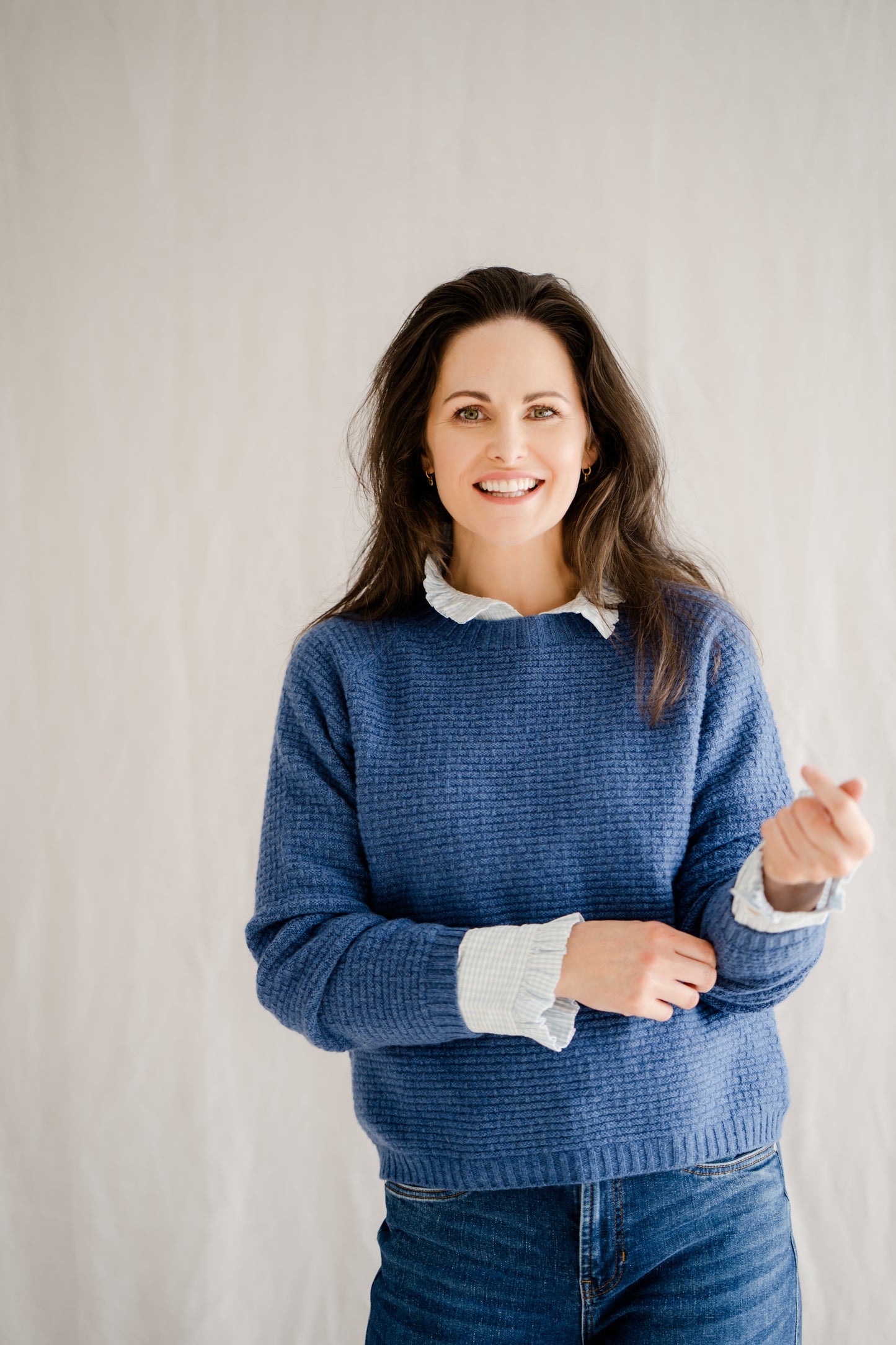 Pod & Pip Weave Jumper Blue